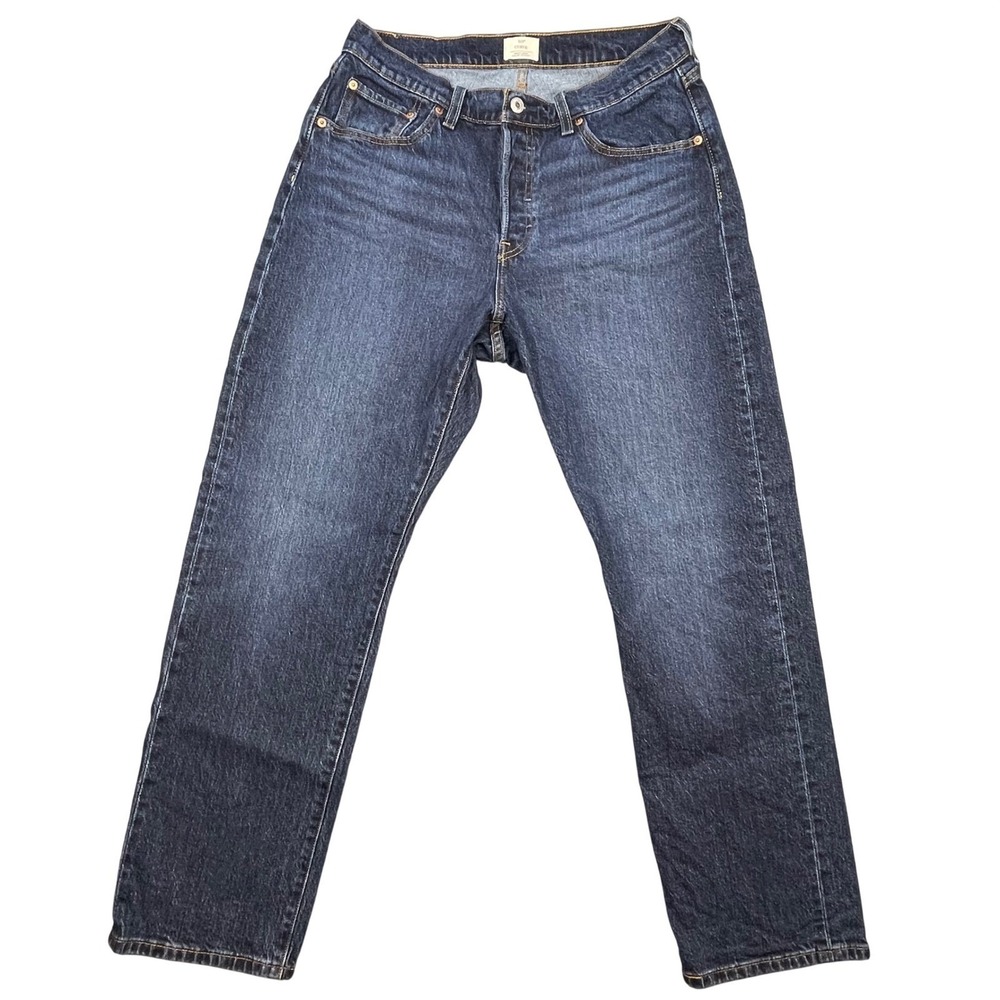 Levis Dark Indigo 501 Curve Straight Leg Button Fly Jeans Women 31